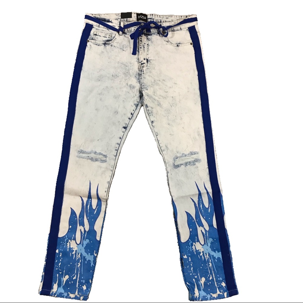 Men’s “Blue Flame” jeans. Size 34, 36, and 38.